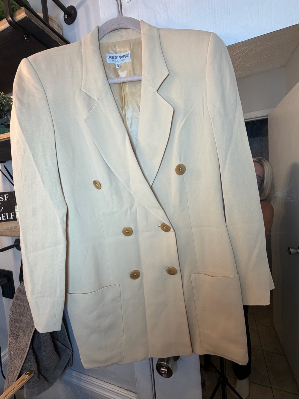 Giorgio Armani Vintage late 80’s  Linen/Silk BlendWomen'sDouble-Breasted Blazer